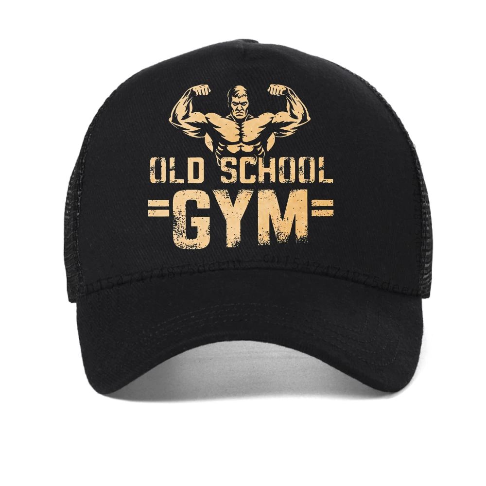 قبعة بيسبول مطبوعة على صالة الألعاب الرياضية في المدرسة القديمة، قبعات رياضية غير رسمية للجنسين، قبعة سائق شاحنة صيفية قابلة للتعديل شبكية قابلة للتنفس #3