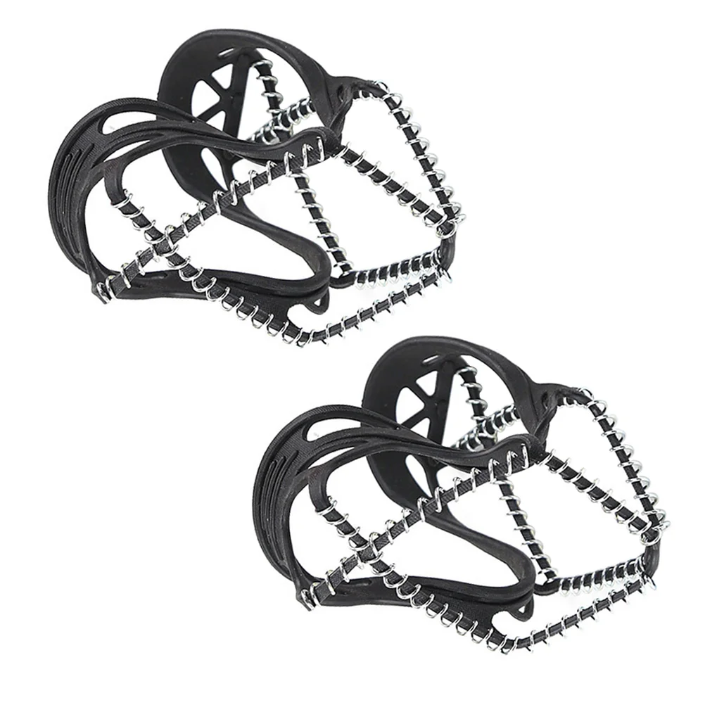 1 Pair of Anti-slip Crampons Elastic Spring -resistant Ice Gripper Outdoor Hiking Shoe Cover