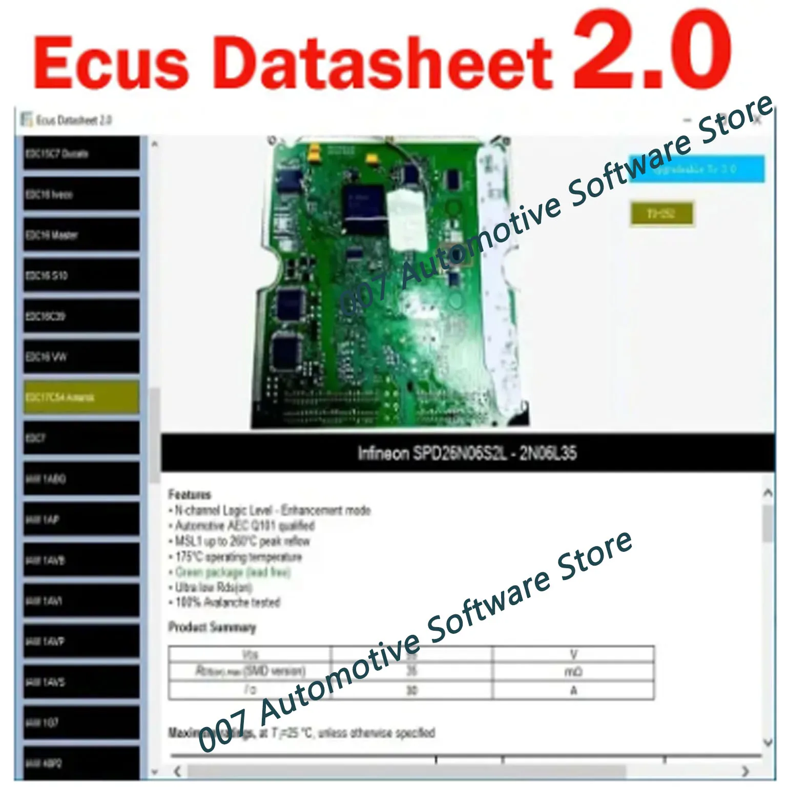 2025 Software de reparación de ECU Fecha de datos de ECus 2.0 Esquema de PCB con componentes electrónicos de ECU de automóviles y información adicional