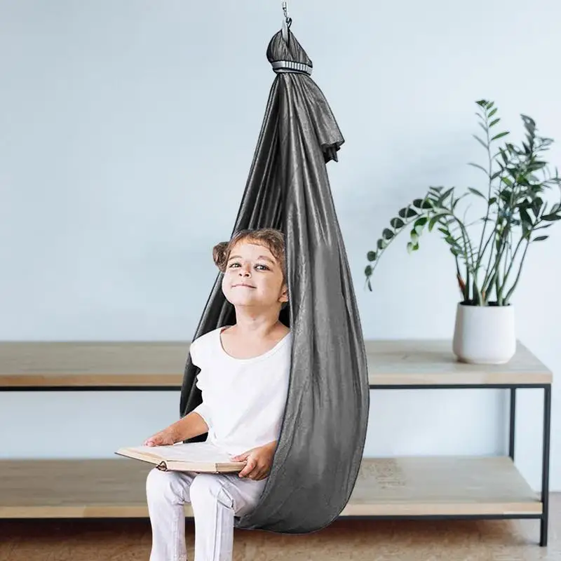 Funny Kids Hammock Chair Swing Elastic Sensory Yoga Hammock Swing Hammock Chair Bedroom Pod Swing For Kids Indoor Outdoor Toys