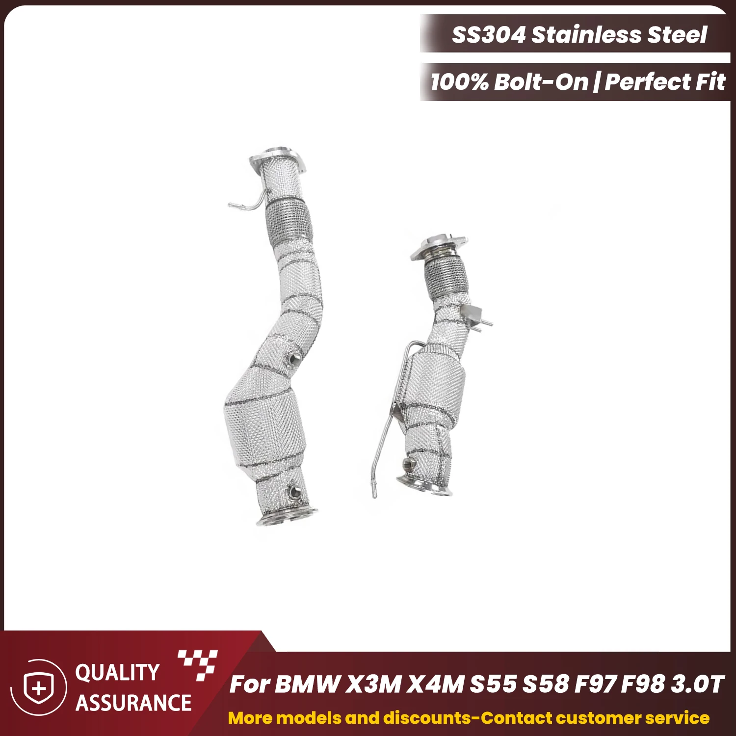 

Stainless Steel Downpipe ECCF for BMW X3M X4M S55 S58 F97 F98 3.0T High Flow Plug & Play OEM Warranty Friendly
