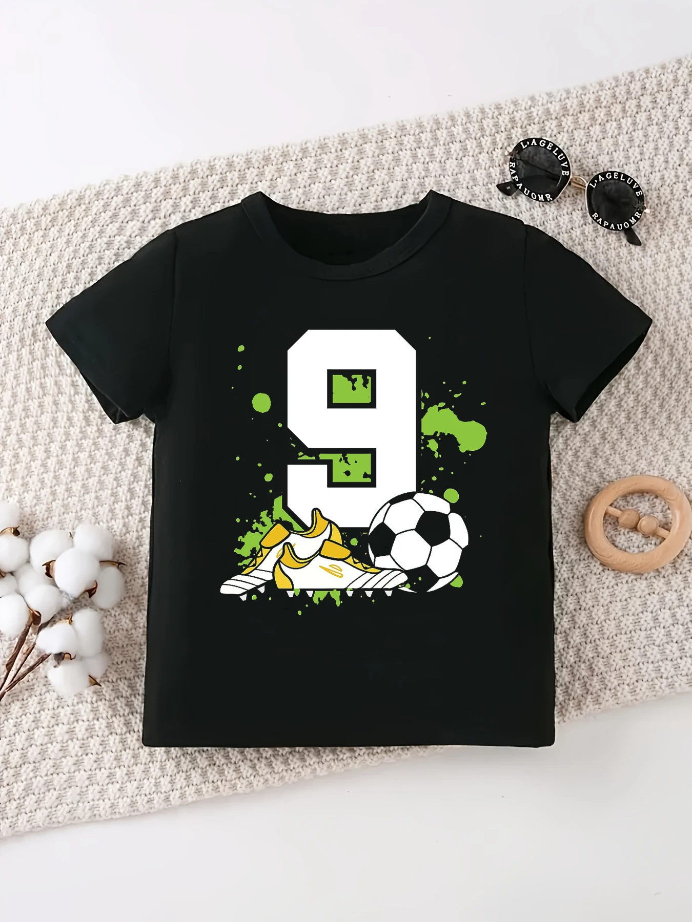 

New 7th/8th/9th Birthday Boy Soccer Printed T Shirt Boys Football Theme T-Shirt The Best Birthday Gift Shirt Kawaii Kids Clothes