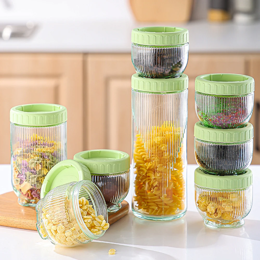 3/6pcs Sealed Storage Pots Cat Claw Dry Goods Beans Grains Sealed Jar Stacked With Portable Packaging Cans Kitchen Food Storage