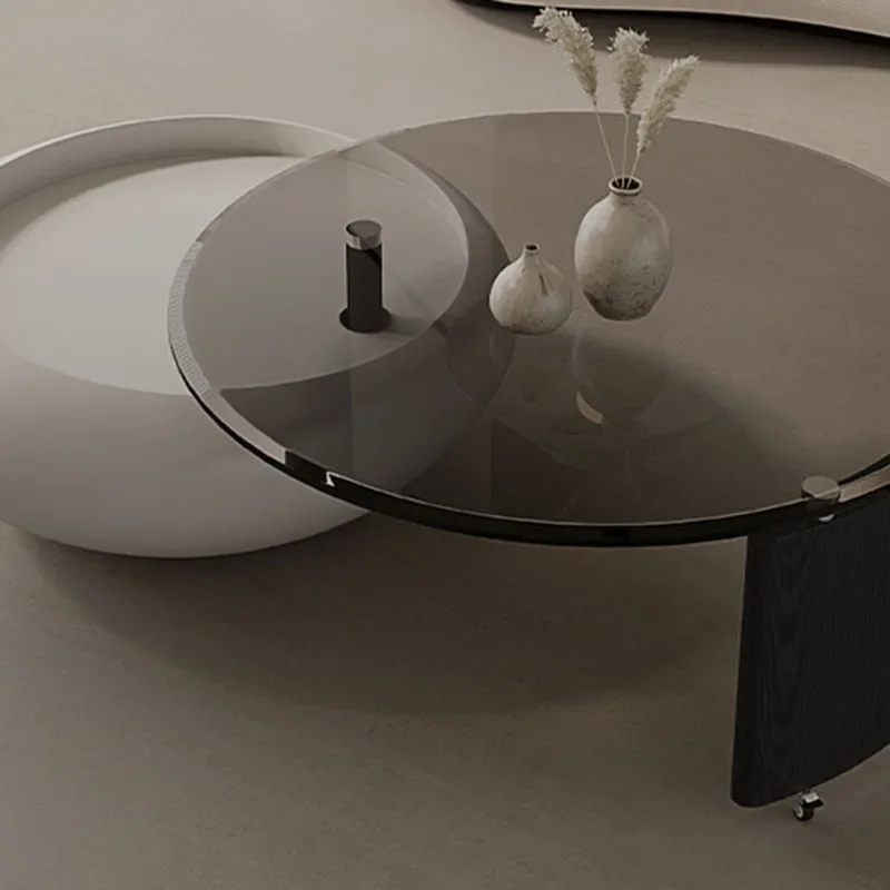 Minimalist Vanity Coffee Table Luxury Nordic Design Elegant Round Coffee Table Glass Mesa De Centro De Sala Home Furniture