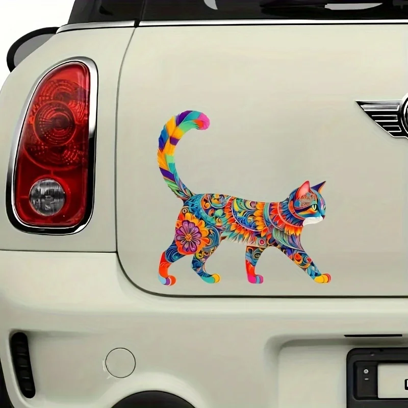 

Block scratches car sticker, creative painted cat sticker, home painting domineering tiger head sticker, toy sticker