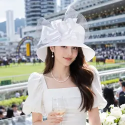 Elegant fashion fancy church hats woman elegant diamond 2026 wedding hats fascinator hats for woman