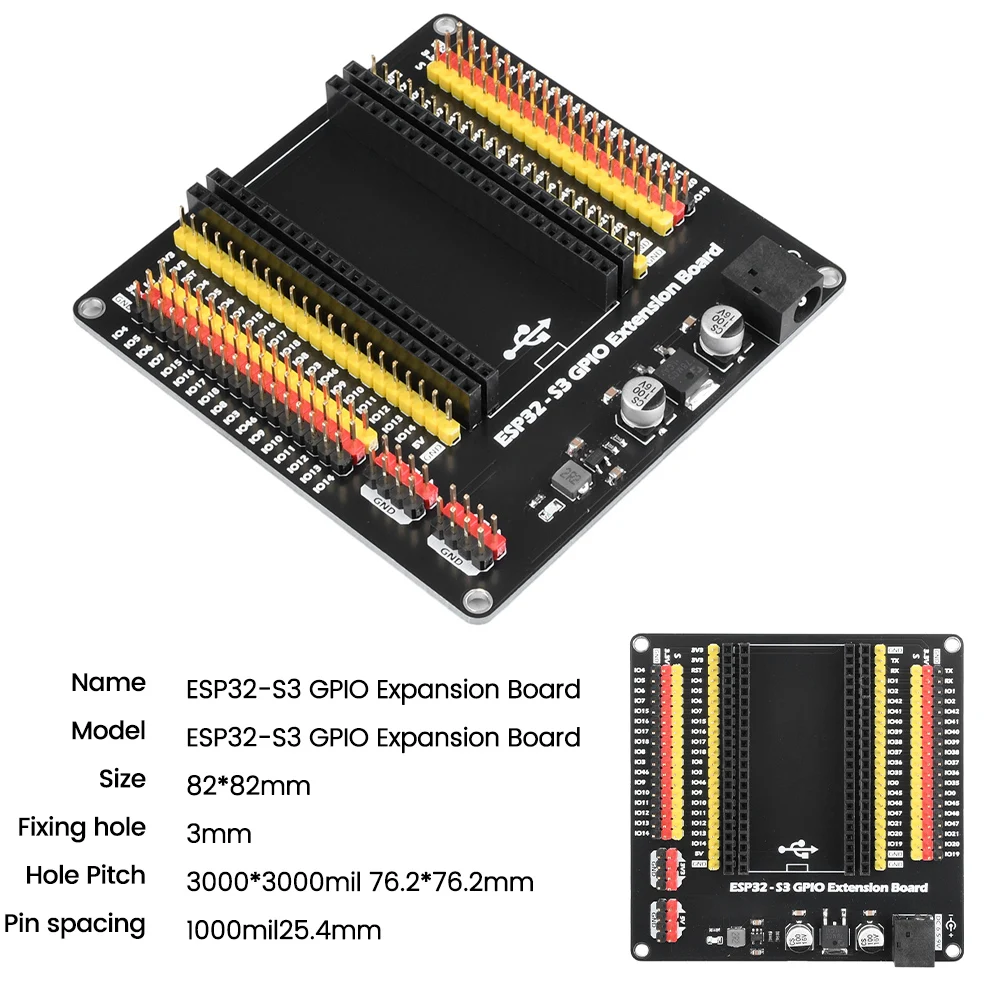 6.5-9V ESP32-S3 płyta rozwojowa GPIO IoT karta rozszerzenia DC5.5 * 2.1 interfejs GPIO 1 do 2