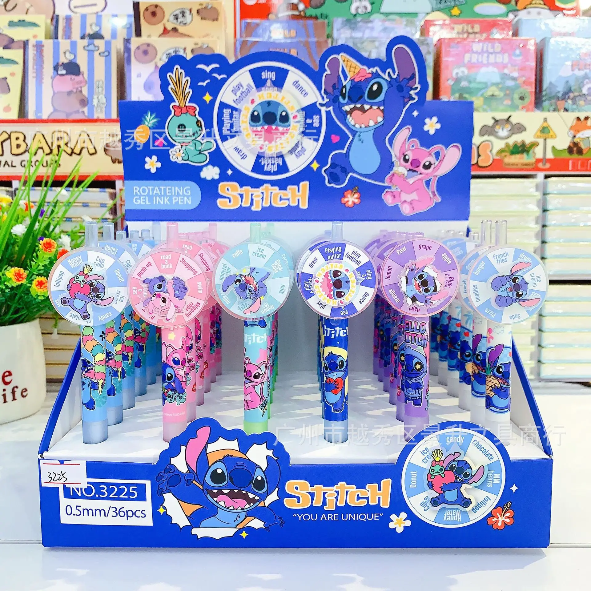 

36 шт., гелевые ручки, черные канцелярские принадлежности с героями мультфильмов 0,5 мм, милые студенческие фирменные вращающиеся ручки, инструменты для письма, детский подарок на день рождения