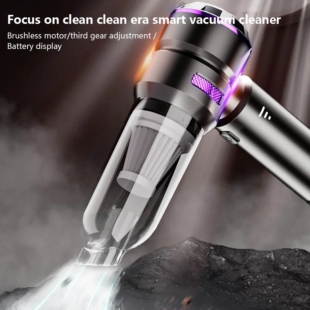 6000mAH Car Vacuum Cleaner Brushless Motor Suction & Blowing Dust Removal Tire Inflation Cordless Portable