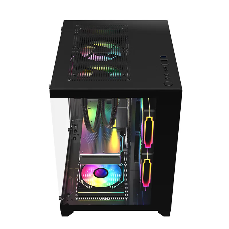 Custodia per PC AOC CG391 Custodia per desktop da gioco MATX Supporta il raffreddamento ad acqua 240 con 3 ventole ARGB Custodia per computer Sea View Room 