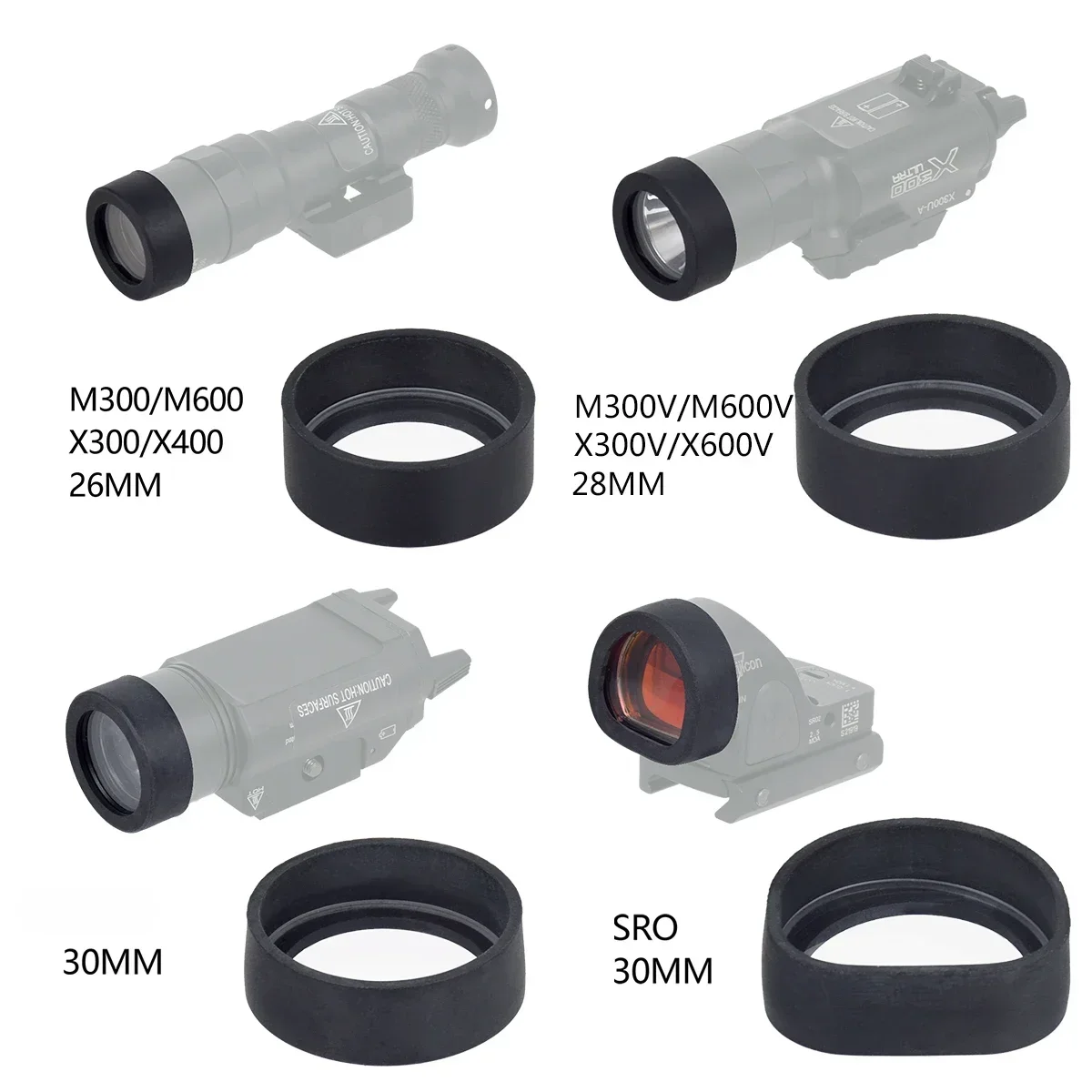 AD Custom Lens Guard Tactical M300 M600 X300 X300V Weapon LED Flashlight Protector T01 T02 MRO SRO Red Dot 26MM 28MM 30MM