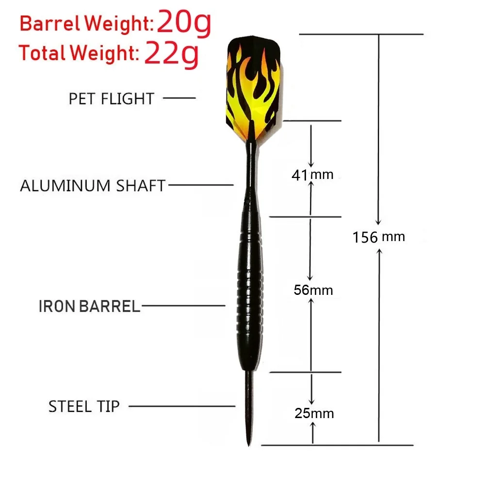 Fox Smiling 3pcs 23g Professional Steel Tip Darts Pin And Aluminum Shafts With Laser Flights