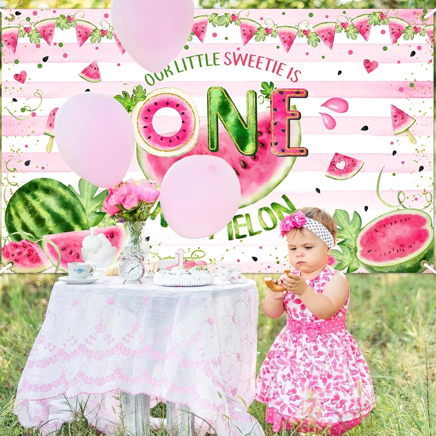 البطيخ 1 عيد ميلاد الوردي والأبيض المشارب البطيخ الخلفيات الكمبيوتر طباعة لوازم الحفلات خلفيات استوديو التصوير الفوتوغرافي