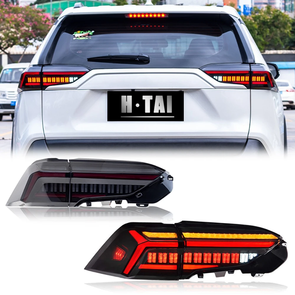 Pair Tail Light Assembly For Toyota RAV4 2018-2022 Tail Lamp Brake Light Driving Lights Fog Light Turn Signal LED Tail Lights