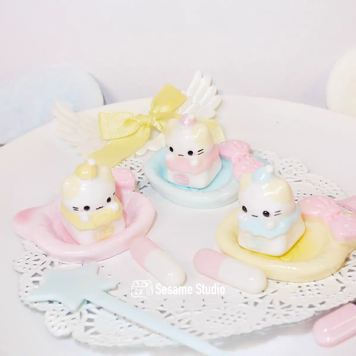 

Милая мультяшная овца, колпачок для клавиш ручной работы, колпачок для клавиш Hello Kitty, персонализированные колпачки для клавиш ESC, креативный подарок для механической клавиатуры