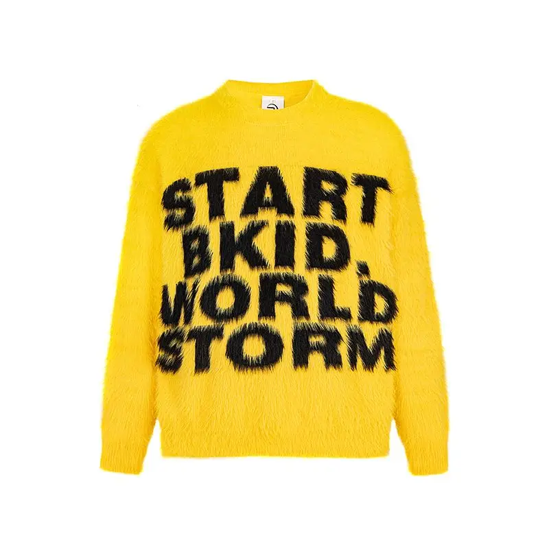 

Lazin Sle норковый свитер свободный американский ретро брендовый топ для пар верхняя одежда для мужчин и женщин повседневный осенний длинный вязаный свитер све