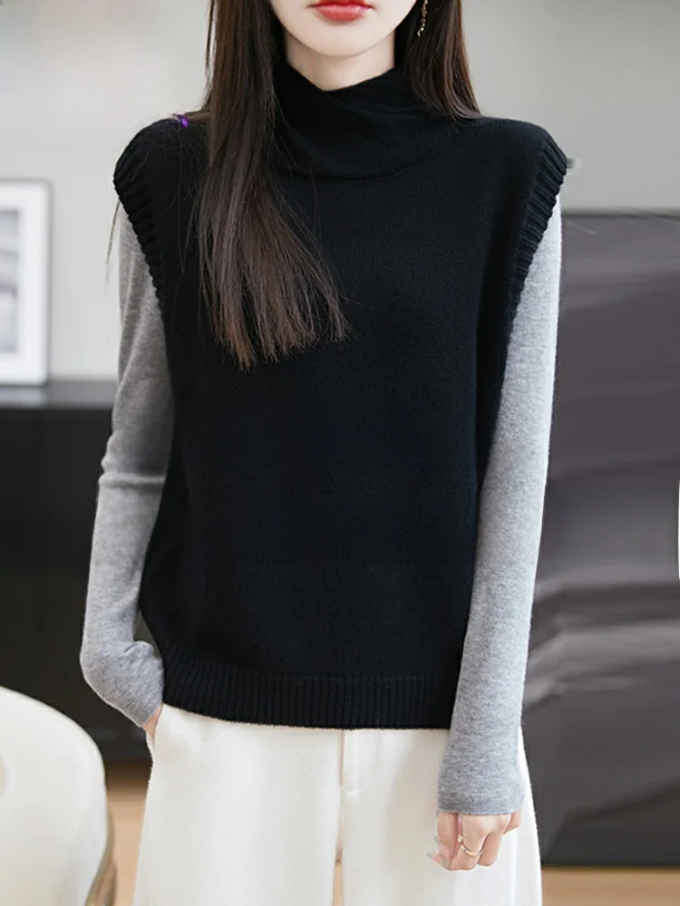 

Женский свитер Camere, свободный вязаный жилет, теплая верхняя одежда, свитер с подкладкой на плечах, осень-зима, новинка...