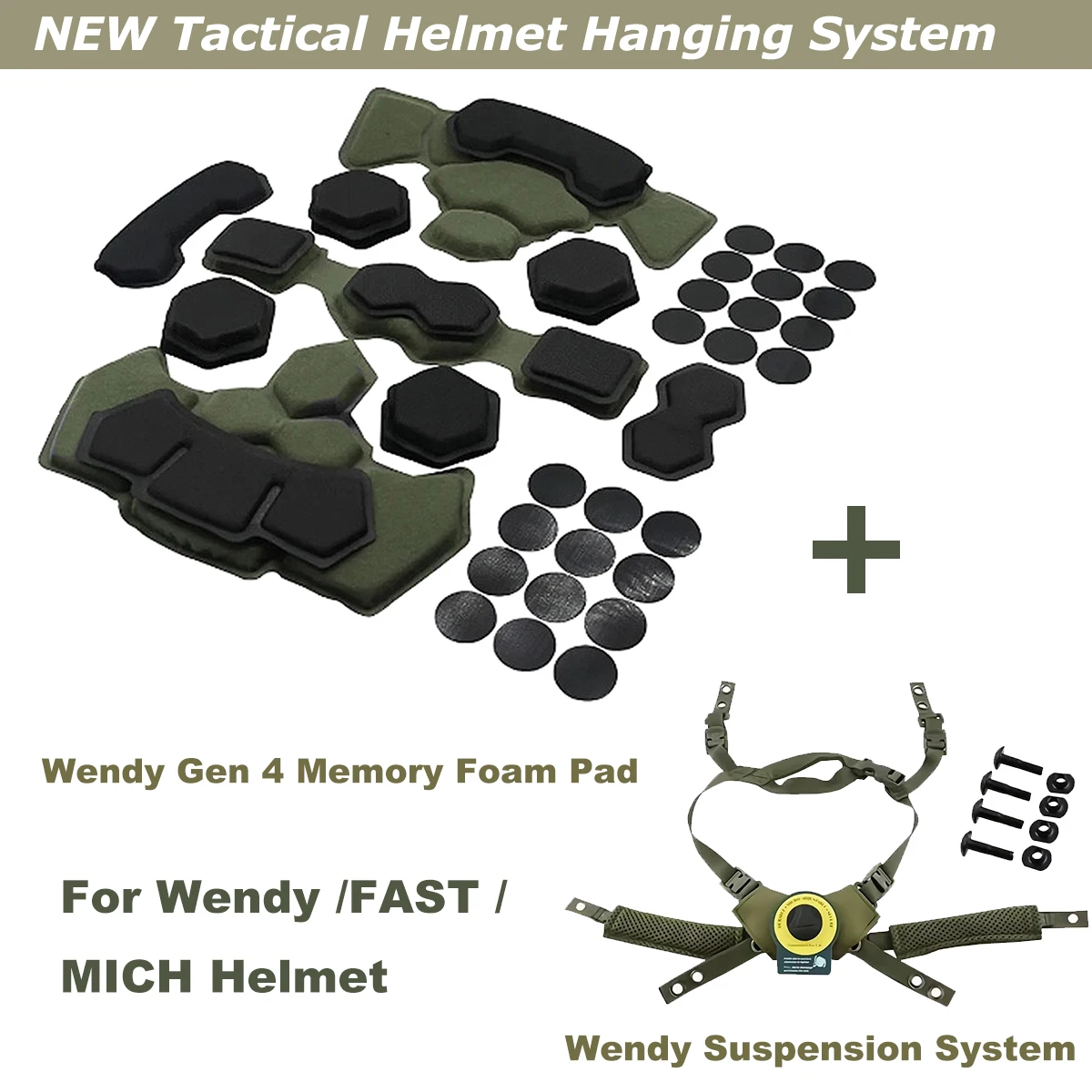 Taktyczny system zawieszenia hełmu Airsoft Wendy i kask Gen 4, podkładka z pianki memory dla Wendy FAST MICH, akcesoria do kasków