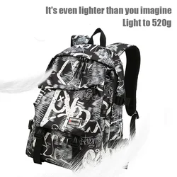 2024 New Casual Backpack Versatile Graffiti Student Backpack Men's and Women's Fashionable Trendy Casual Backpack