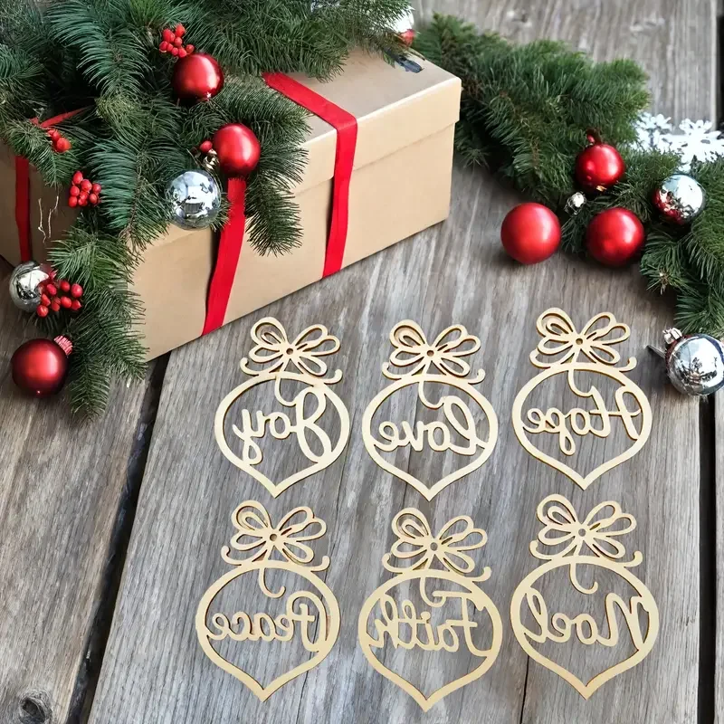 

18/24 шт. DIY деревянные украшения ремесла полые подвески для украшения рождественской елки из дерева