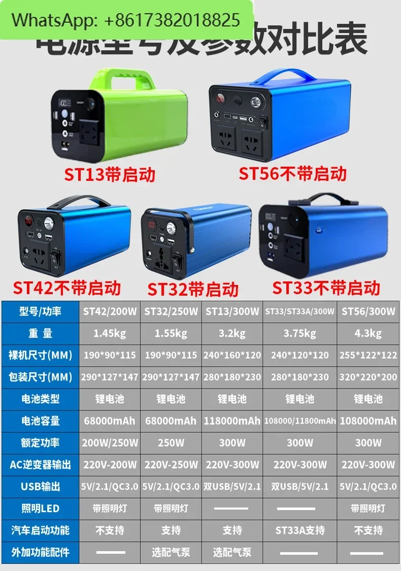 Outdoor power bank 220v large capacity 300W high power portable backup power household battery