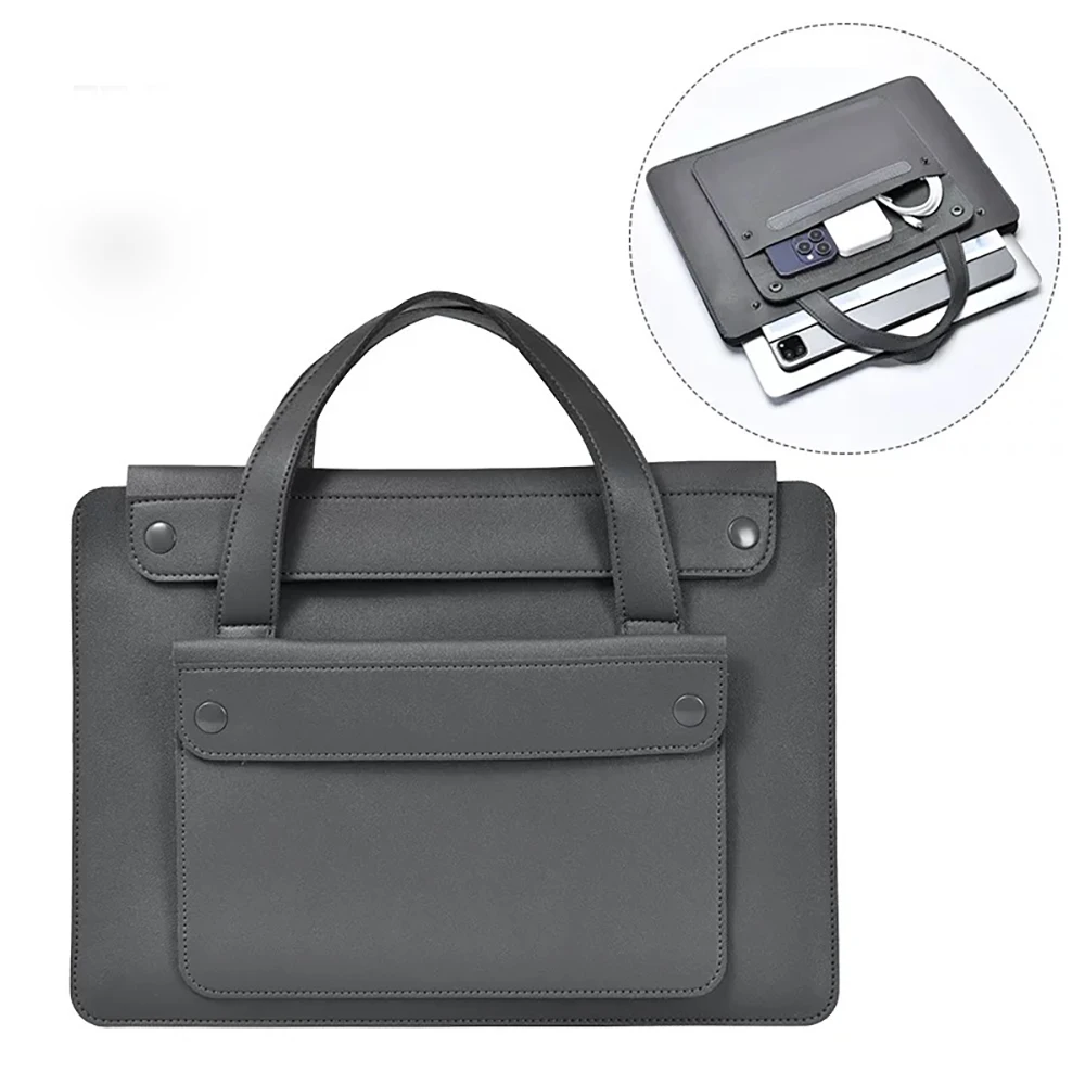 Bolsa para ordenador portátil, funda de cuero PU para Macbook, Samsung, Xiaomi, Lenovo, HP, DELL, Huawei 13, 14, 15 16, maletín para tableta y portátil