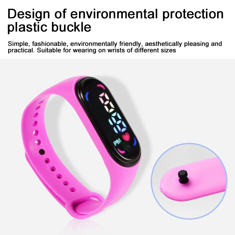 Children\'S Waterproof Sports Smart LED Watch Outdoor Silicone Bracelet Touch Electronic Watch Kids Bracelet Digital Watches