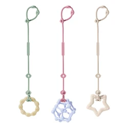 Color Kids Silicone Pacifier Clips Dummy Chain Holder Newborn Soother Chains Nipple Holder Teething Toy High Chair Accessories
