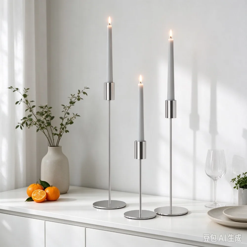 3Pcs Metal Taper Candle Holders Set Tall Slender Candlestick Holders Table Centerpiece Wedding Party Home Dining Room Decoration