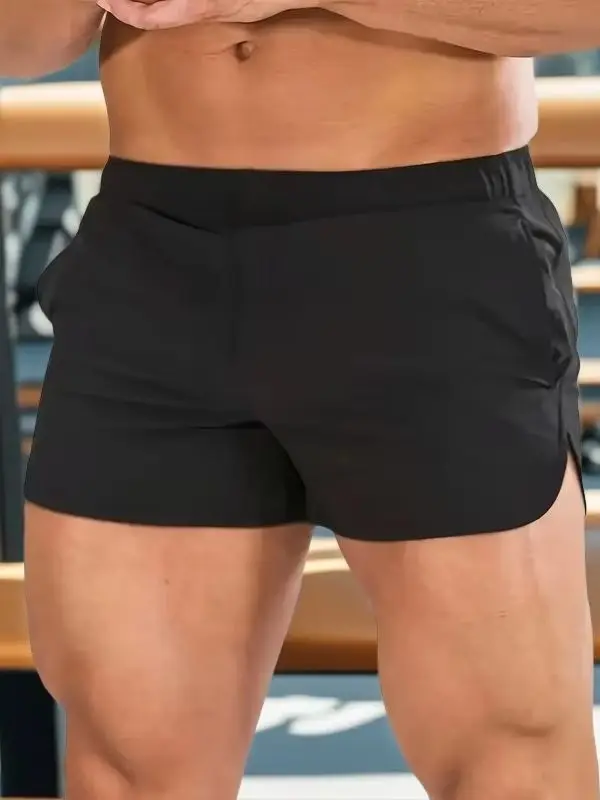 Sommerliche Herren-Sportshorts, schnelltrocknend, atmungsaktiv, ideal für sportliches Training, formgebend, für Sport und Freizeit, mit Taschen, elastischer Bund. – Detail 4