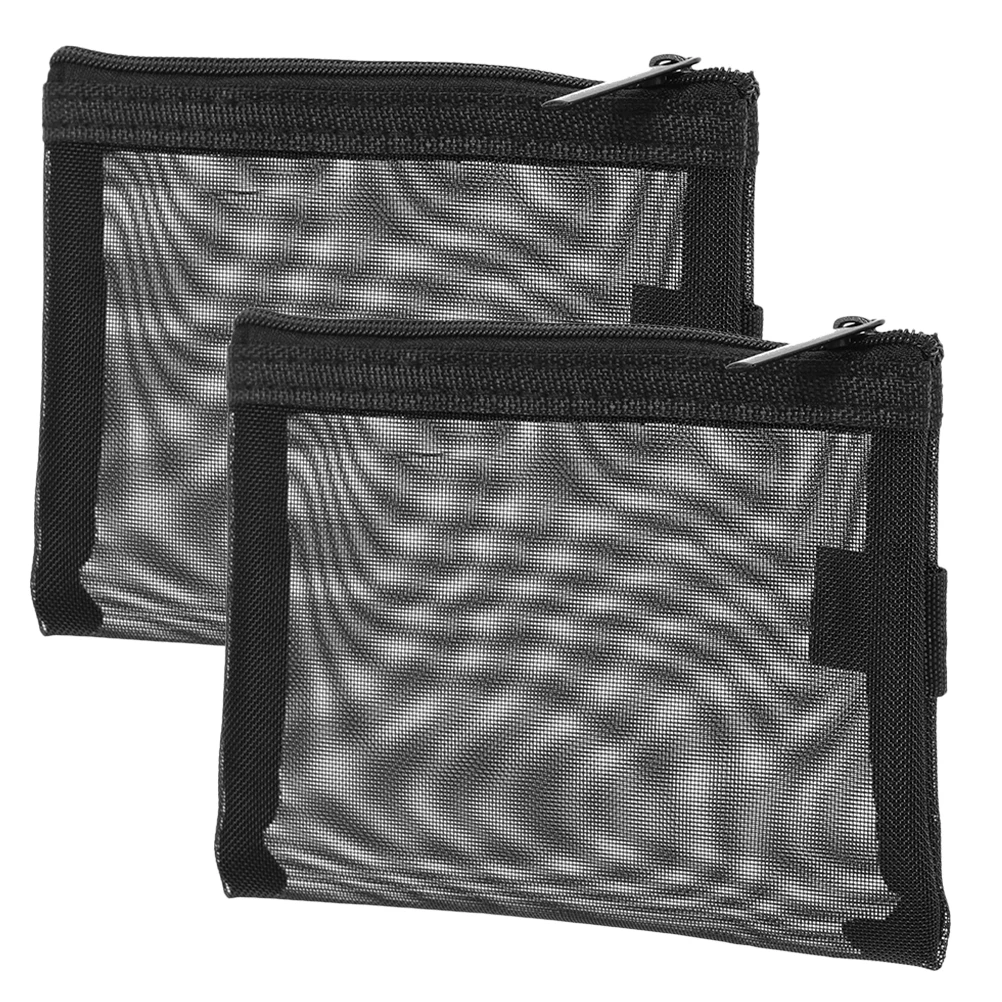 

2pcs Makeup Organizer Bag Women Nylon Travel Toiletry Mesh Zipper Pouch Bags Small Holder Clear Storage