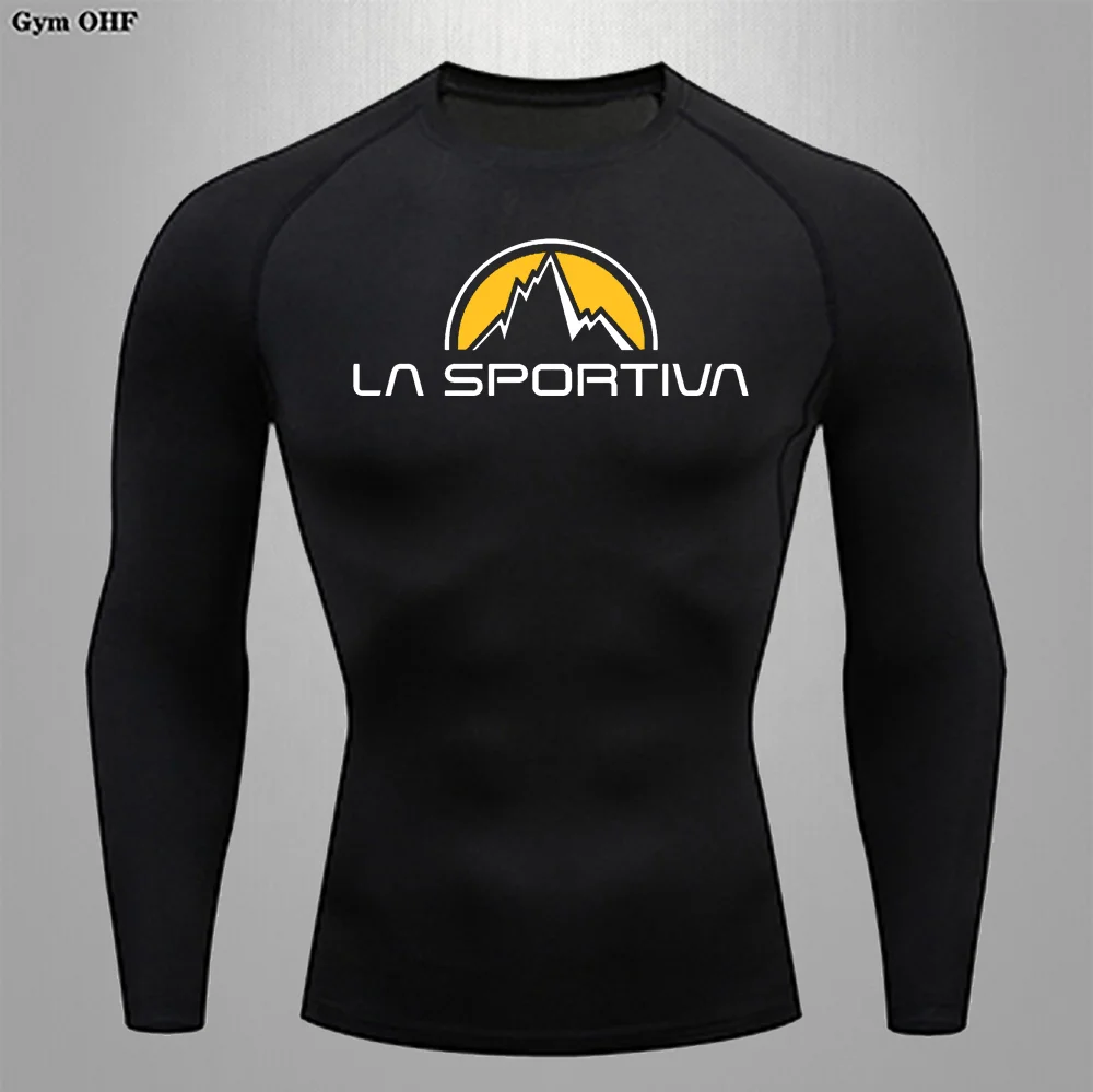 

Men's Sports Shirt, High Elasticity Compression Shirts For Running, Outdoor Leisure Sports, Quick Drying Breathable