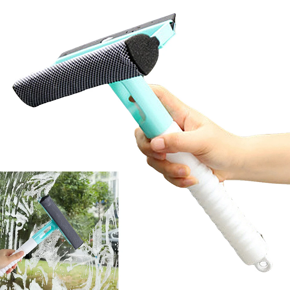 

3 In 1 Double-Sided Window Cleaner with Water Spray Bottle Hangable Window Cleaning Brush for Household Cleaning Tool