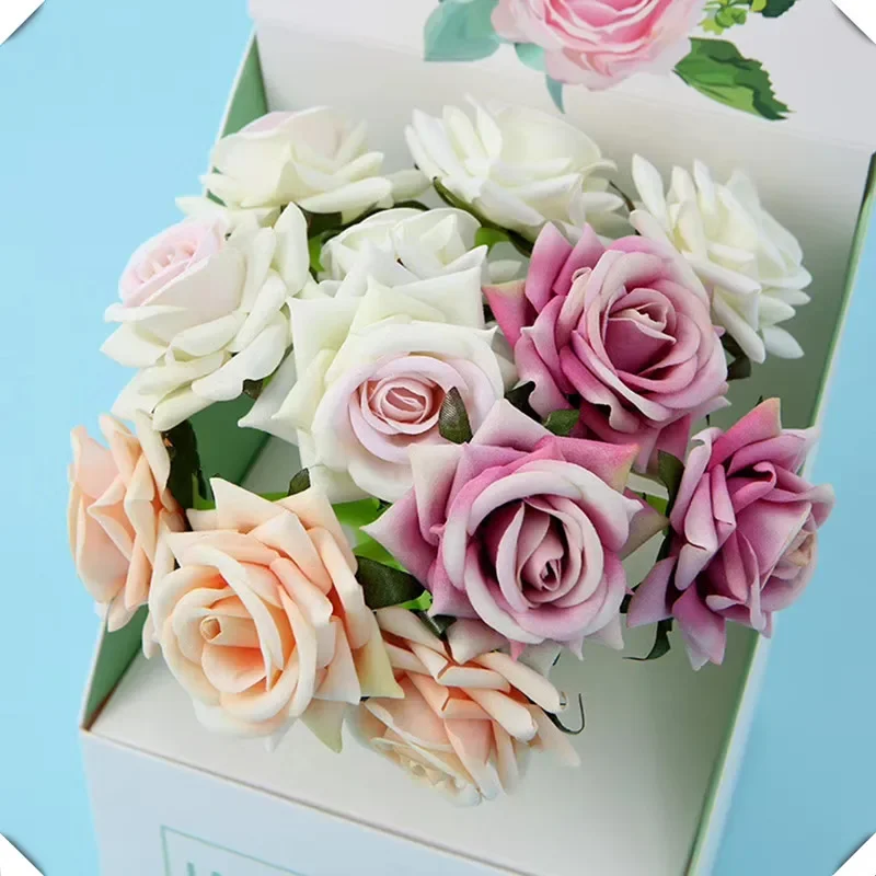 

16PCS Korean Version Of The Rose Silica Gel Pen Creative Simulation Gradient Flower Soft Quick-Drying Ink Stationery Gel Pens