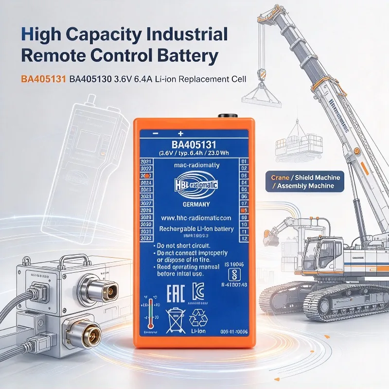 BA405131 BA405130 Replacement Battery For HBC Remote Control, Crane Shield Machine Assembly Machine Industrial Spare Battery