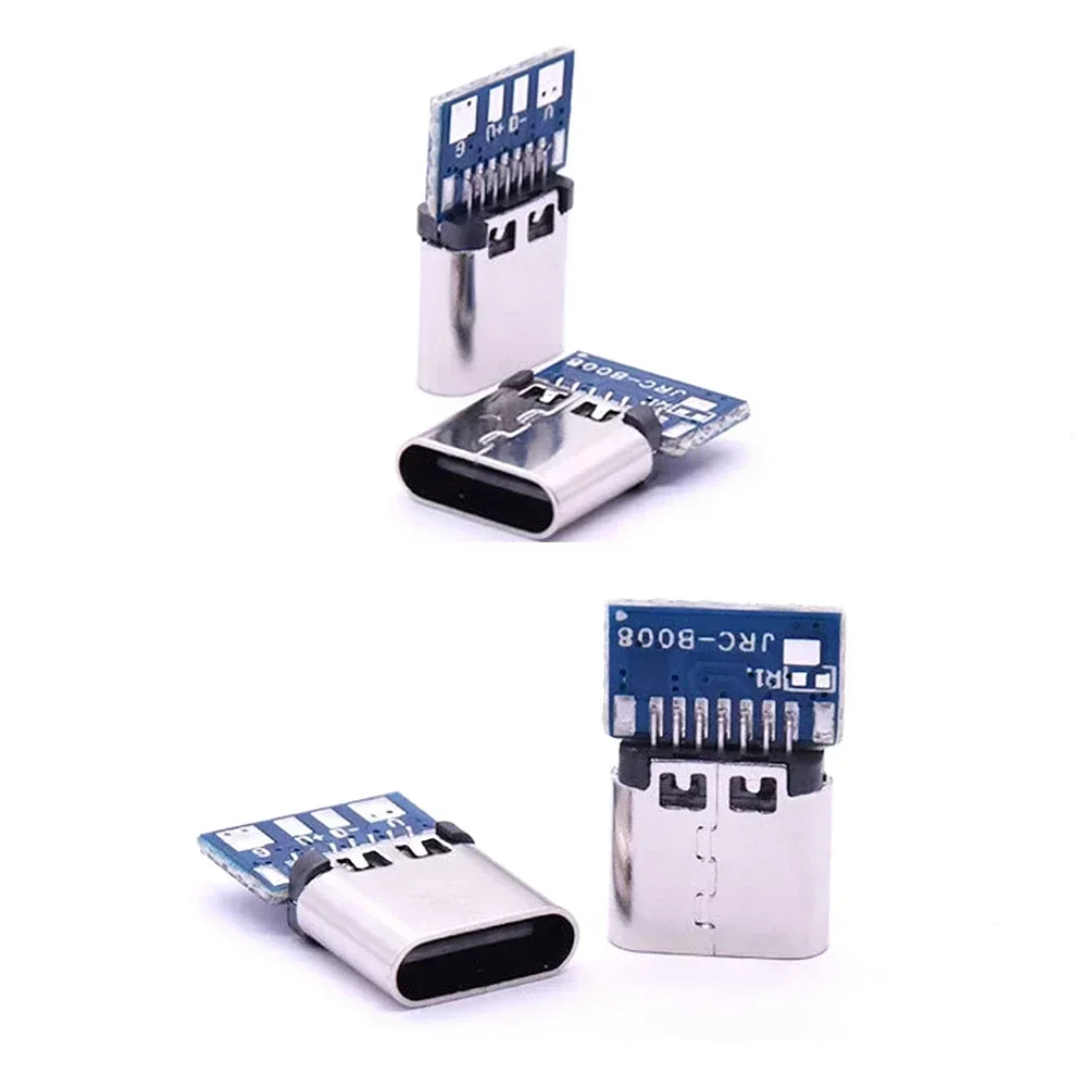 1-10pcs USB 3.1 Type C Connector 14 Pin Female Socket receptacle Through Holes PCB 180 Vertical Shield USB-C1