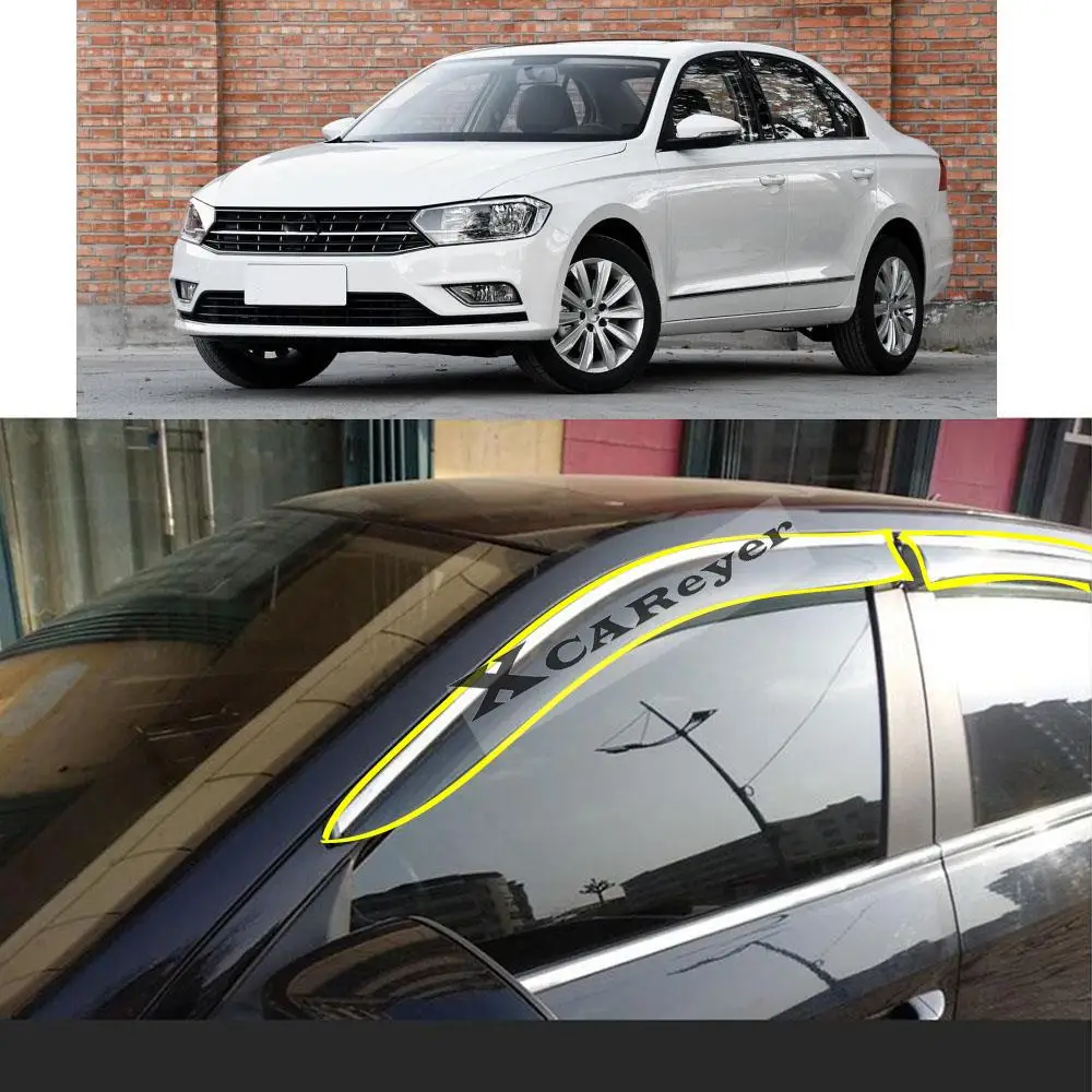 

Car Body Styling Sticker Plastic Window Glass Wind Visor Rain/Sun Guard Vent Parts For VW Volkswagen Bora 2016 2017 2018