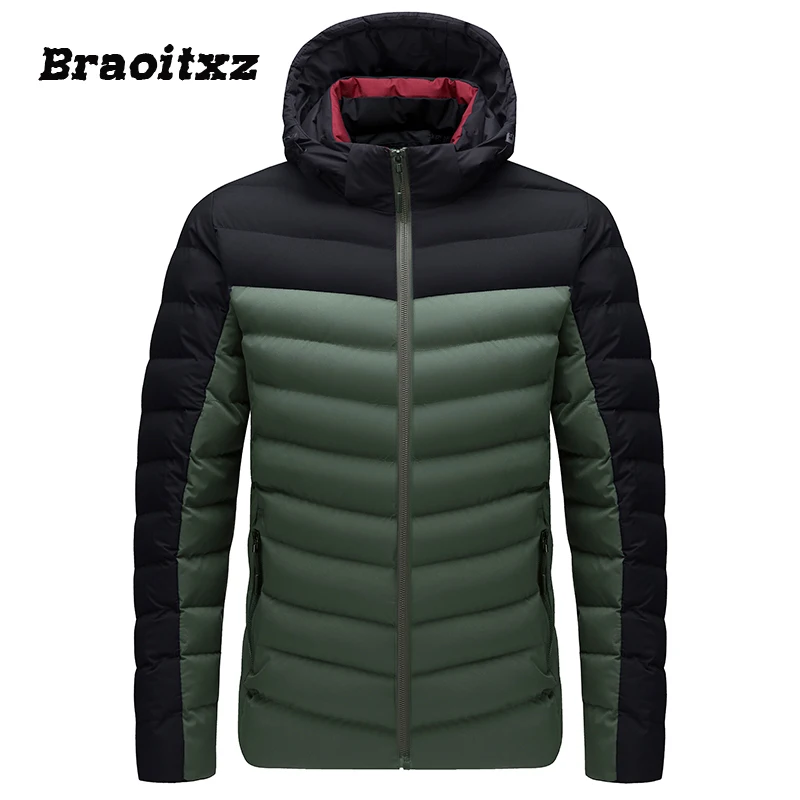 New Men Autumn Winter Fashion Casual Breathable Keep Warm Waterproof Cotton Jacket Coats Men Detachable Hooded Cotton Jacket Men