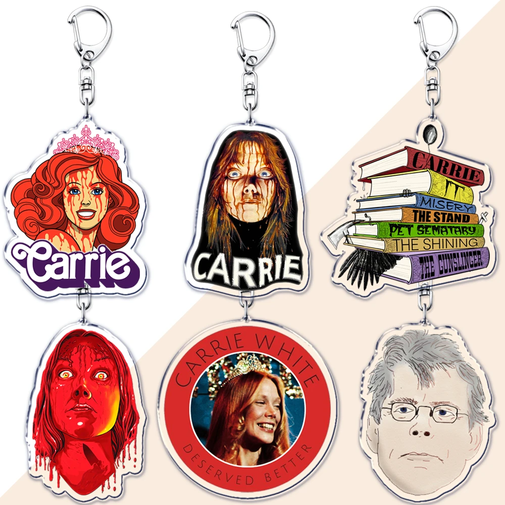 Horror Carrie Bradshaw White Keychains for Accessories Bag Sex and The City Satc Keyring Jewelry Friends Fans Gifts