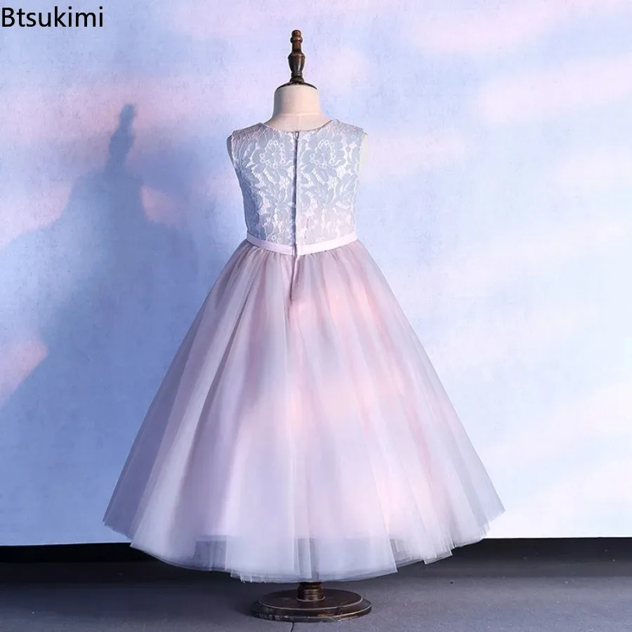 Summer New Girl Gradient MeshPrincess Dress 3-8 Year Old Girl Ceremony Wedding Birthday Party Formal Evening Performance Dress