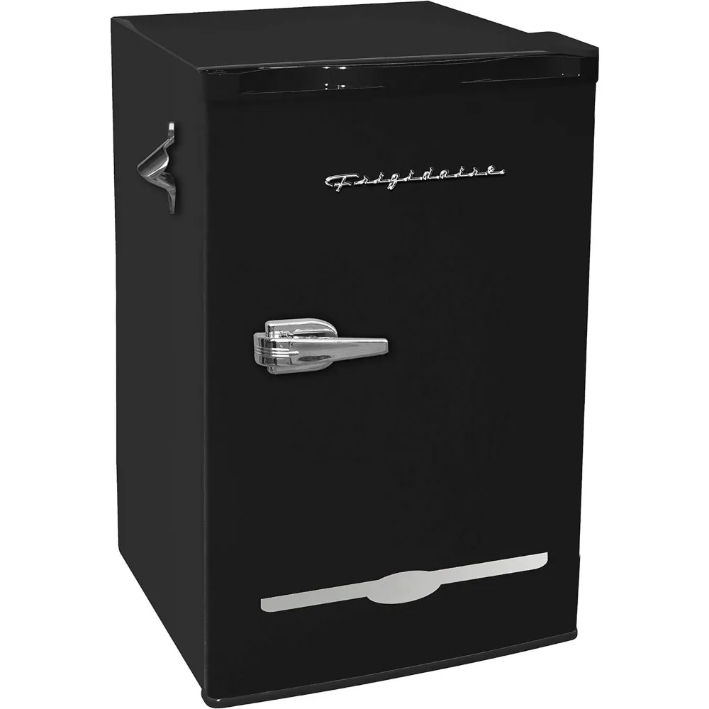 

FRIGIDAIRE EFR376-BLACK 3.2 Cu Ft Black Retro Bar Fridge with Side Bottle Opener