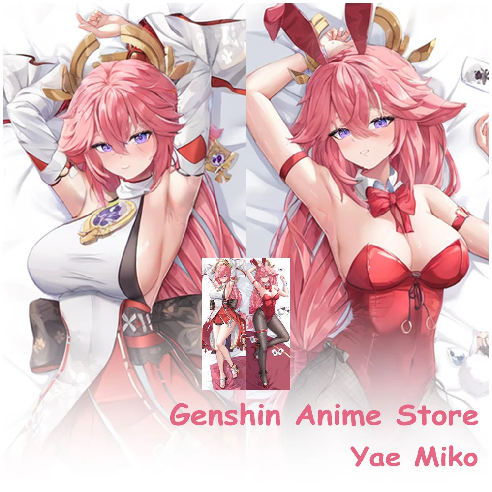 

Game Genshin Impact Yae Miko Dakimakura Cover Hugging Body Pillowcase Cosplay Props Anime Double-Sided Printed Cushion Covers