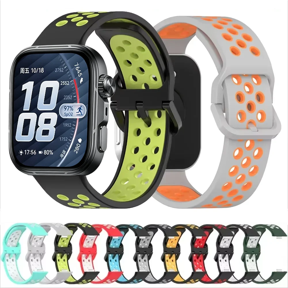 Sport-Silikonarmband für Huawei Watch Fit 5 4 3 Atmungsaktives Armband Handgelenkband Huawei Watch Fit 5-4 Pro Correa Zubehör