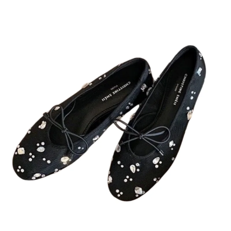 Sommerlicher Verkaufsschlager: Atmungsaktive Mesh-Ballerinas mit Schleife und Diamanten, Modischer Neuer Stil, Elegante, Sexy und Bequeme Ballettschuhe – Detail 9