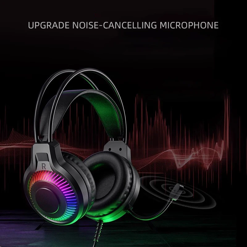 Goldpo G20 سماعات الألعاب للكمبيوتر/PS4/PS5 7.1 المحيطي RGB سماعة الألعاب ألعاب USB سماعات رأس سلكية مع ميكروفون إلغاء الضوضاء #2