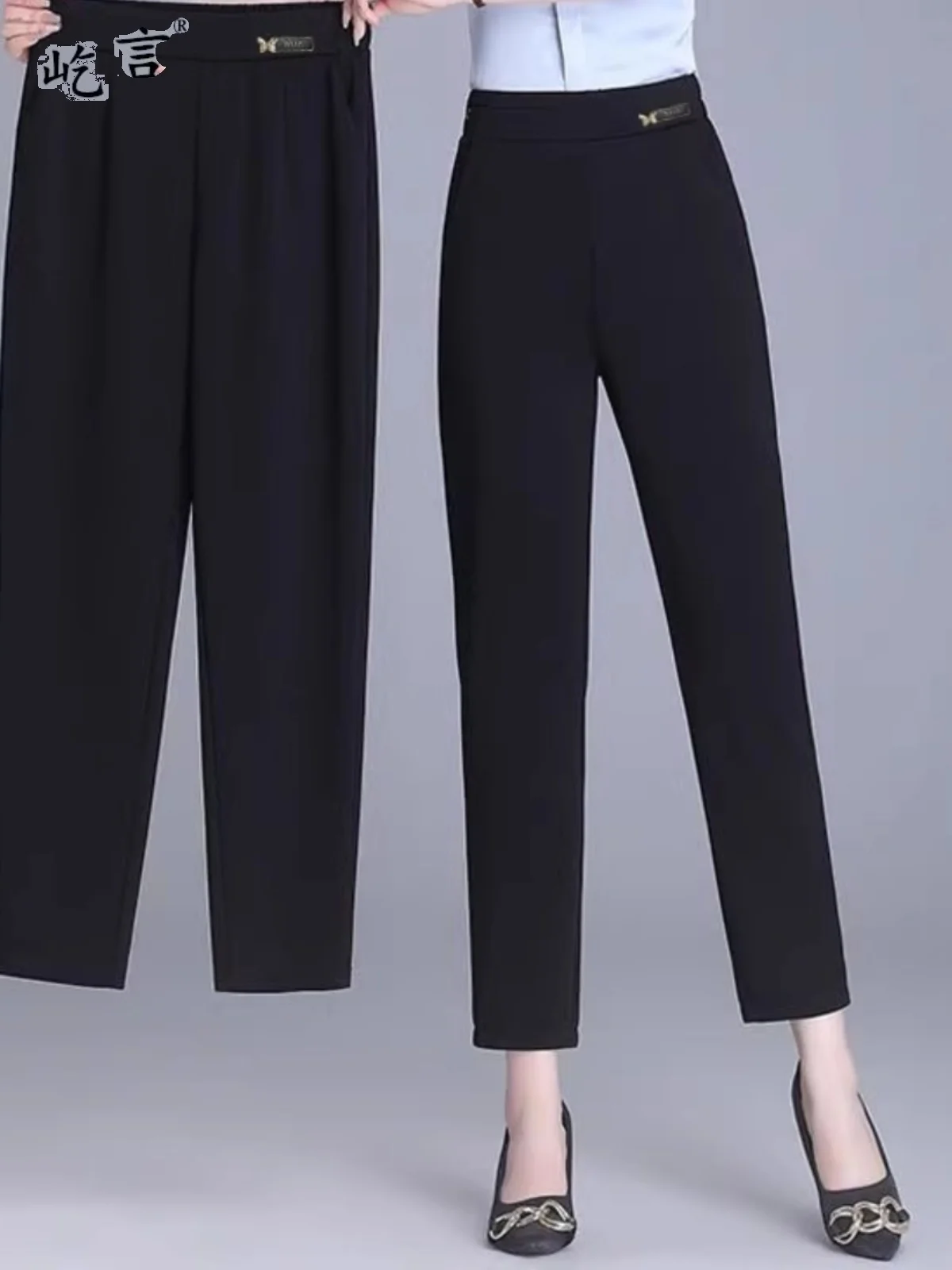 

Новые женские повседневные свободные брюки-галифе с высокой талией, модные джинсы-мом в корейском стиле с декоративными элементами, весна-осень