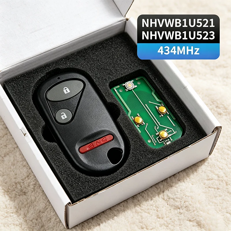 3 Buttons 434MHz NHVWB1U521/NHVWB1U523 With PCB Board Car Remote Key Accessories For Honda Civic Pilot 2001 2002 2003 2004 2005