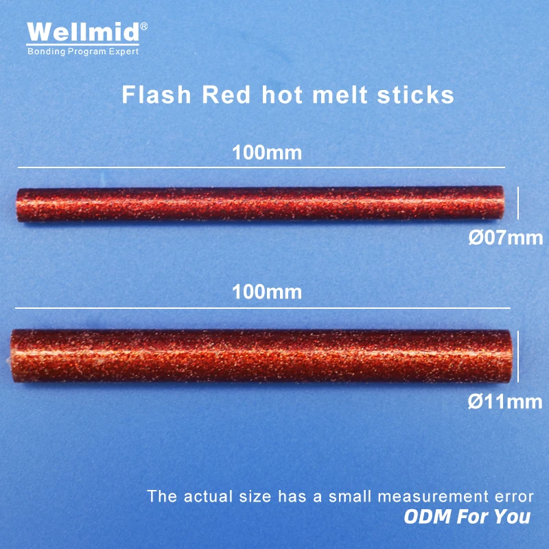 Flash Red Hot Melt Kleber Stick Hohe Leistung EVAStick 7mm 11mm × 100mmHandgemachte DIY KUNSTWERK Dekoration Spielzeug etc. Kleber Stangen Für