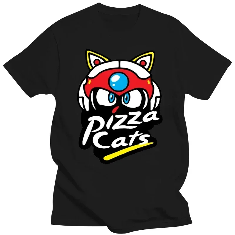 Pizza Cats Tshirt Men Cotton Vintage Tee Shirts Crewneck Samurai Pizza Cats Tees Tops Graphic New Arrival Informal fashion men