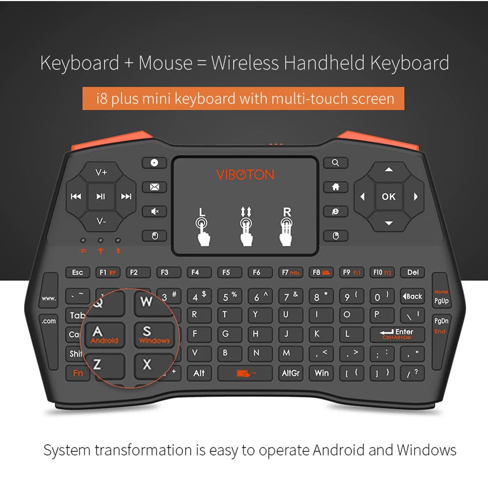 I8 Plus No Backlit 2.4GHz Mini Wireless Keyboard With Touchpad English Air Mouse Remote Control For Android TV Box PC